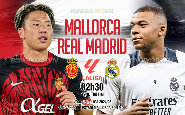 Mallorca vs Real Madrid vòng 1 La Liga 2024/25
