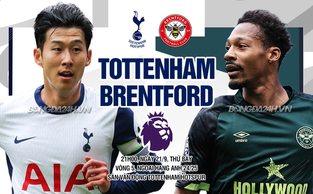 Tottenham vs Brentford vòng 5 Ngoại hạng Anh 2024/25
