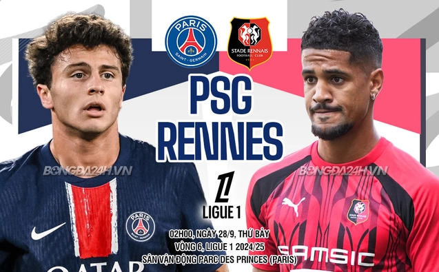 PSG vs Rennes vòng 6 Ligue 1 2024/25
