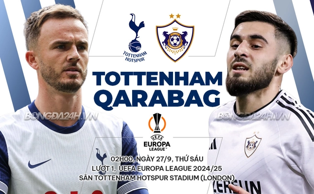 Tottenham vs Qarabag vòng bảng Europa League 2024/25
