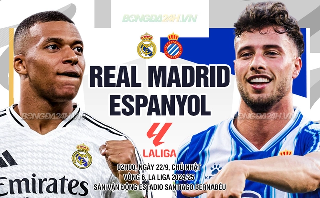 Real Madrid vs Espanyol vòng 6 La Liga 2024/25
