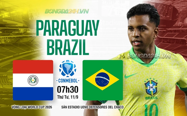 Paraguay vs Brazil vòng loại World Cup 2026 khu vực Nam Mỹ
