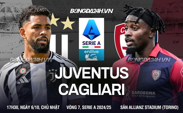 Juventus vs Cagliari vòng 7 Serie A 2024/25.
