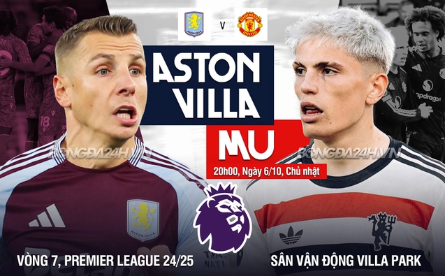 Aston Villa vs MU vòng 7 Ngoại hạng Anh 2024/25.
