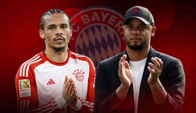 Leroy Sane không thể chen chân vào đội hình xuất phát Bayern của HLV Kompany
