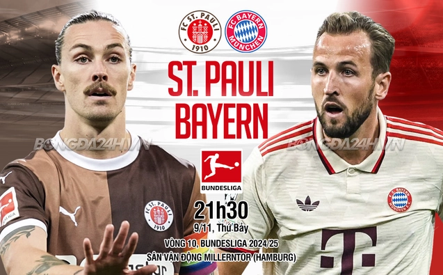 St Pauli vs Bayern Munich vòng 10 Bundesliga 2024/25.
