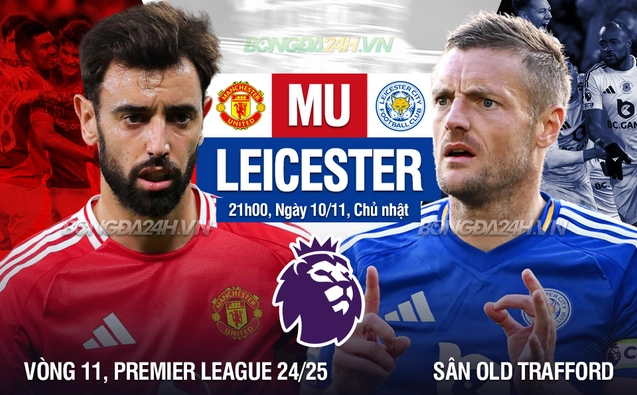 MU vs Leicester vòng 11 Ngoại hạng Anh 2024/25.
