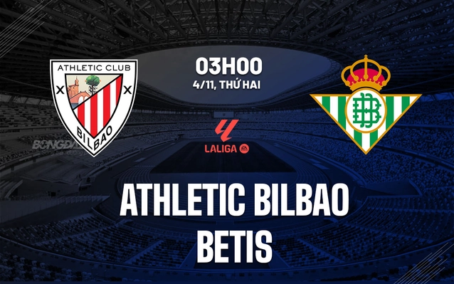 Athletic Bilbao vs Betis vòng 12 La Liga 2024/25.
