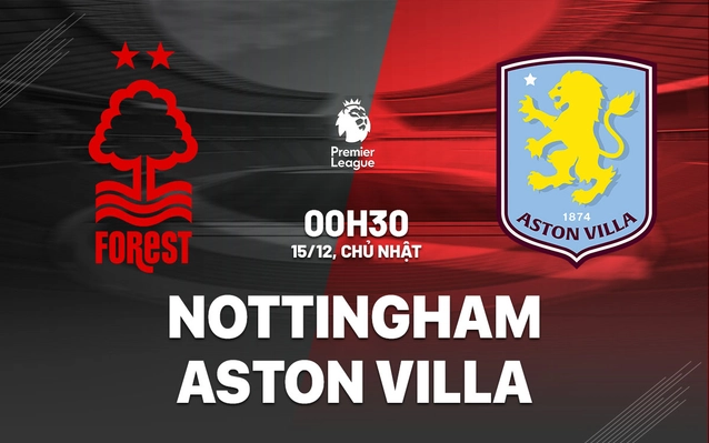 Nottingham vs Aston Villa vòng 16 Ngoại hạng Anh 2024/25.