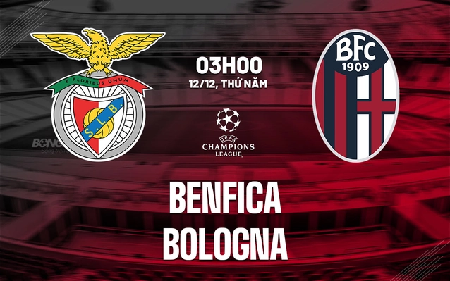 Benfica vs Bologna lượt trận thứ 6 vòng bảng Champions League 2024/25.
