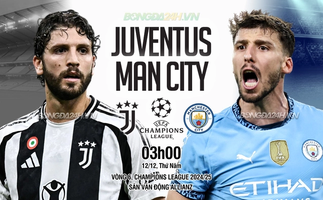 Juventus vs Man City lượt trận thứ 6 vòng bảng Champions League mùa này.
