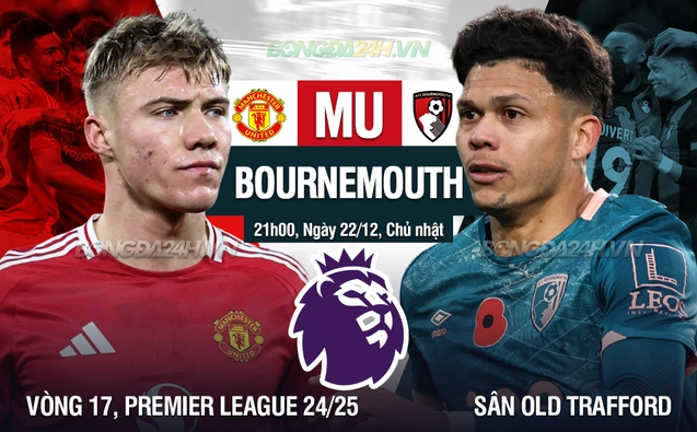 MU vs Bournemouth vòng 17 Ngoại hạng Anh 2024/25.
