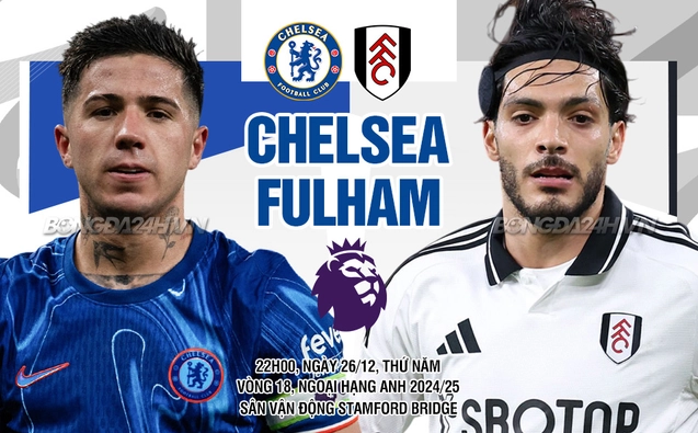 Chelsea vs Fulham vòng 18 Ngoại hạng Anh 2024/25.
