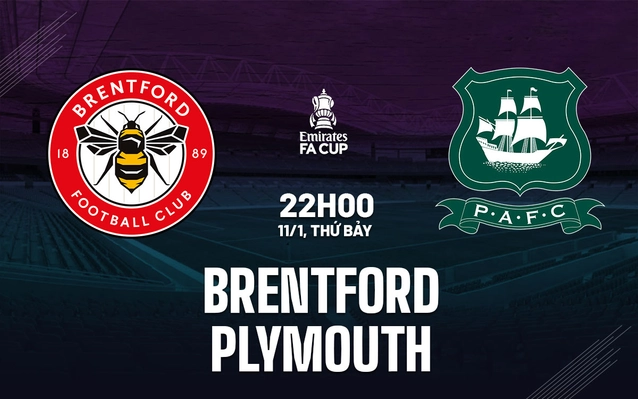 Brentford vs Plymouth vòng 3 FA Cup 2024/25.
