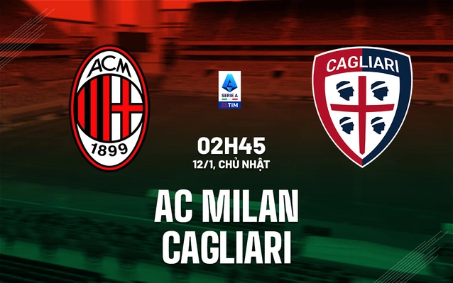 AC Milan vs Cagliari vòng 20 Serie A 2024/25.
