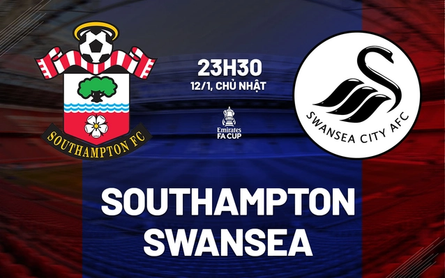 Southampton vs Swansea vòng 3 FA Cup 2024/25.
