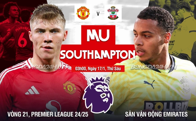 MU vs Southampton vòng 21 Ngoại hạng Anh 2024/25.
